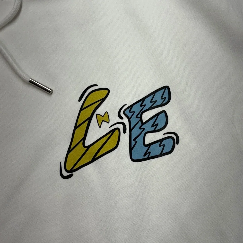 Level Graphic Hoodie Men‎ Size L White Excellent LOVE Print Pullover 444